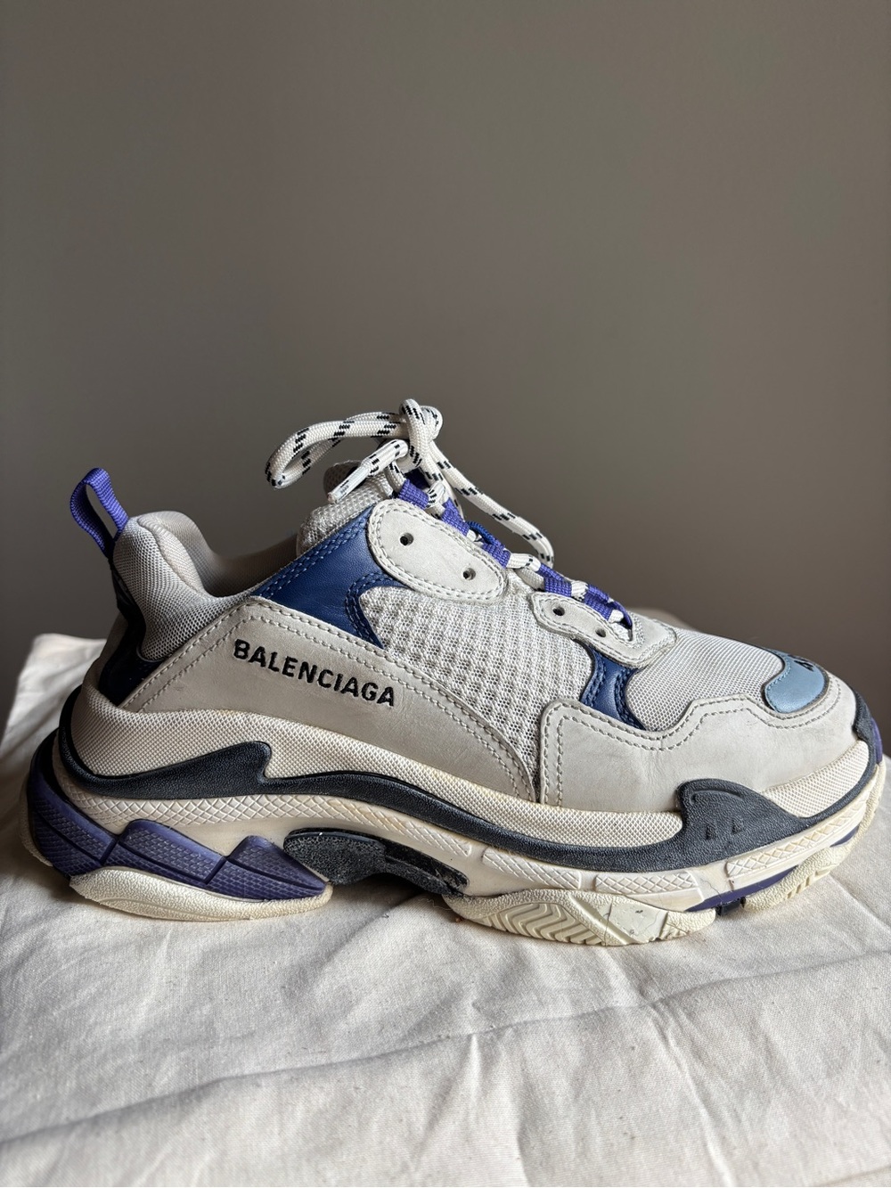 Balenciaga Triple S Sneakers White Blue Purple Size 40 - Early Release 2018